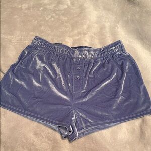 PINK Victoria's Secret Blue Velvet Sleep Shorts
